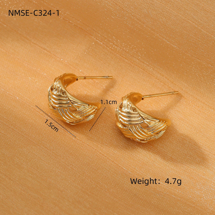 Winding Geometric Abstract Design Stainless Steel Earrings Unique Design Trend High Grade Titanium Steel Earrings