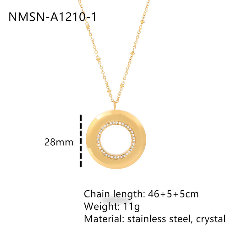 Private Exclusive Stainless Steel Necklace Unisex Vacuum Plating 18K Gold Titanium Steel Embellished