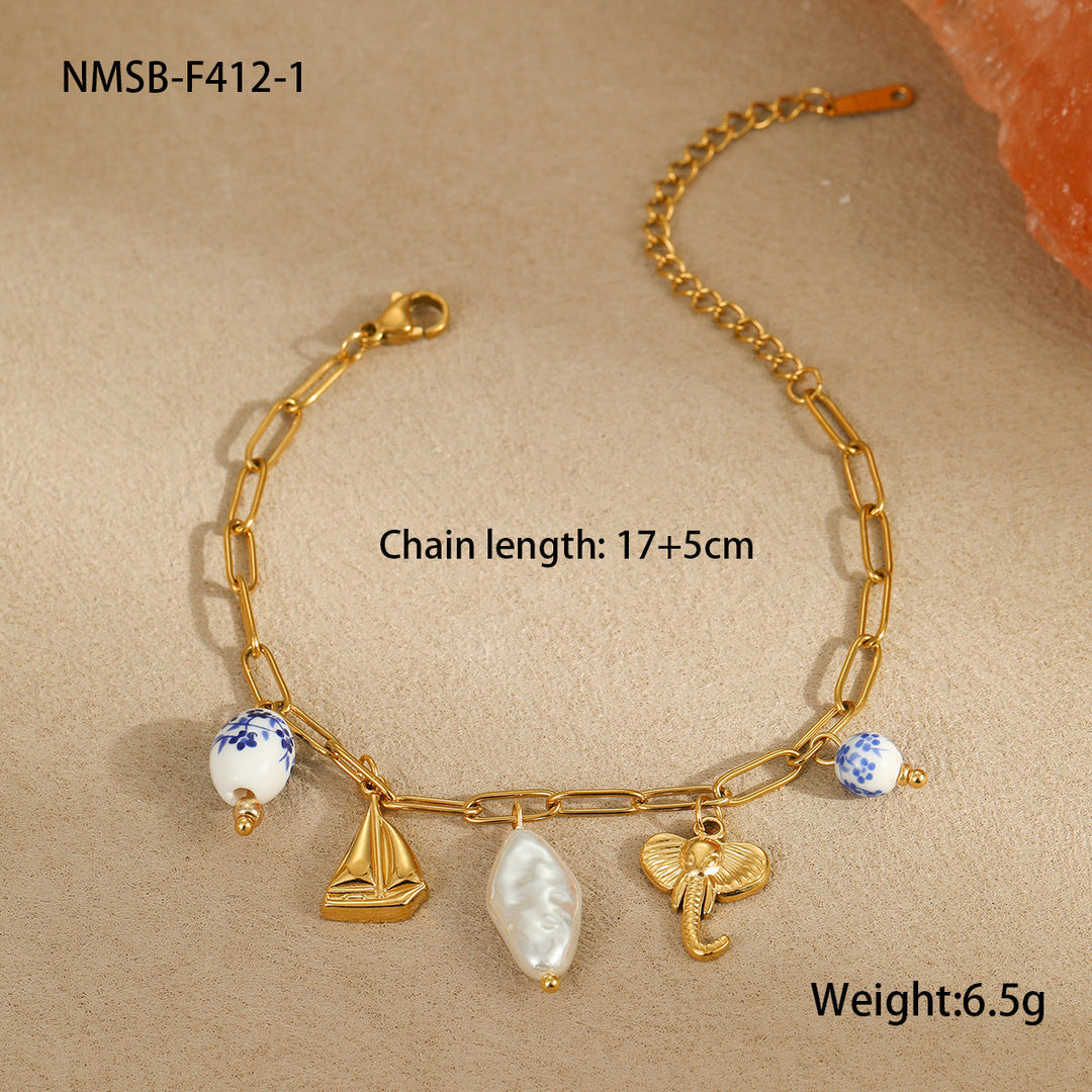 Bracelet Necklace Ornament Ocean Vacation Beach Wind Tassel Starfish Shell Embellished Necklace