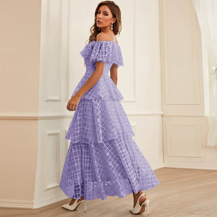 Maxi Dress High Waist off Neck Slim Elegant Dress