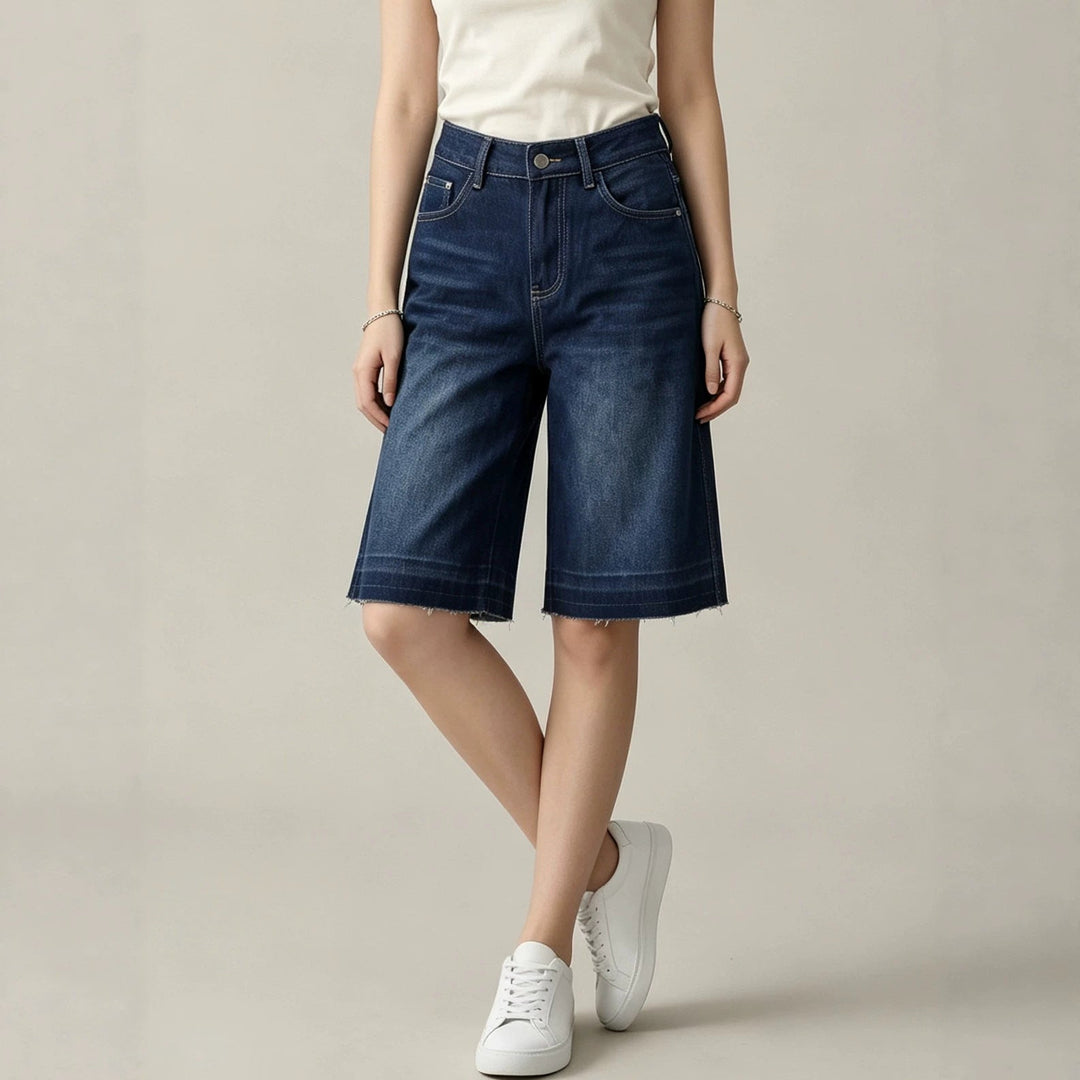 Retro Washed Loose Straight Spring Summer Women Denim Shorts