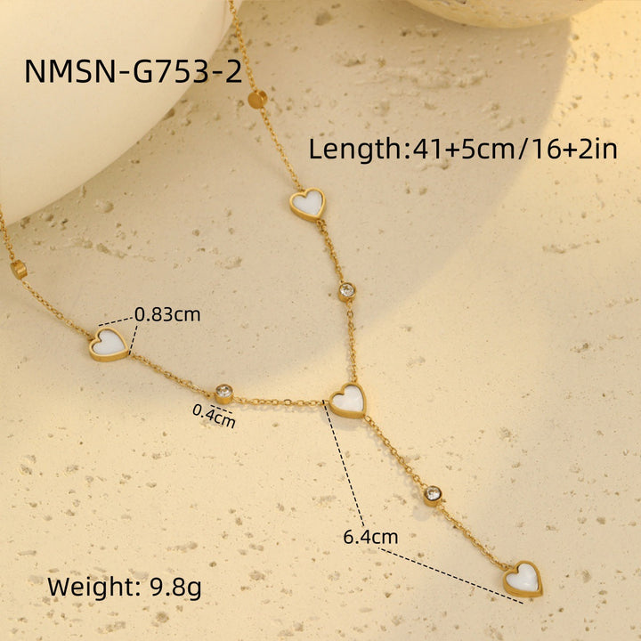 Light Luxury Minority Necklace High Grade Tassel Heart Clavicle Chain Heart Shaped Stainless Steel Necklace Neck Accessories Women