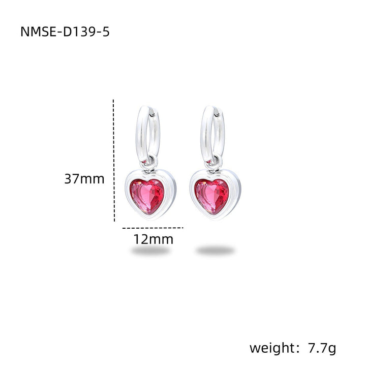 Love Titanium Steel Earrings Women Affordable Luxury Inlaid Color Diamond 18K Gold Stainless Steel Eardrop