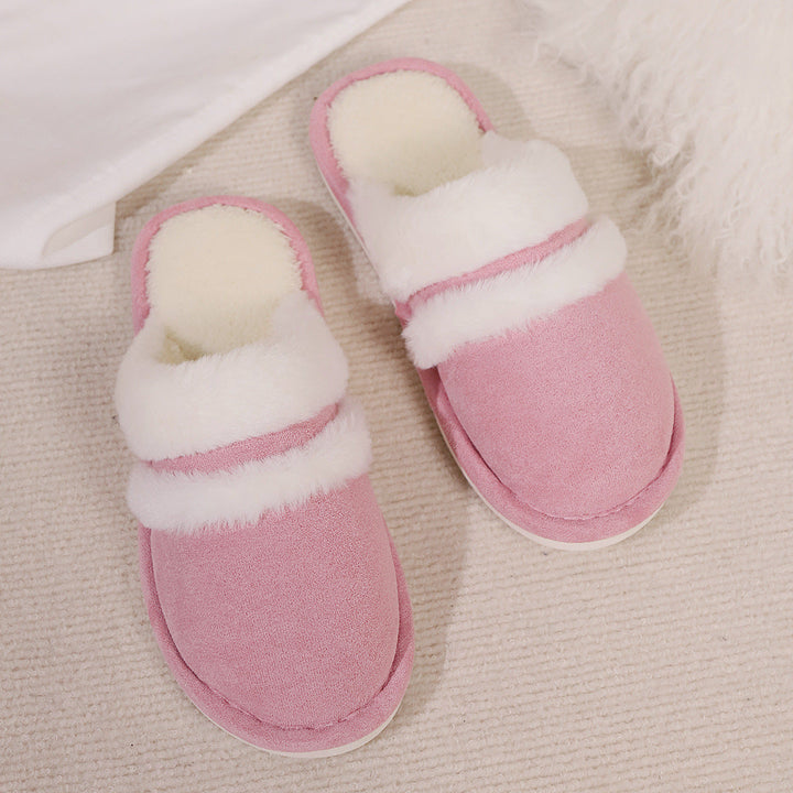 Fluffy Slippers Autumn Winter Warm Slugged Bottom Home Thickened Fleece Slippers Home Indoor Cotton Slippers