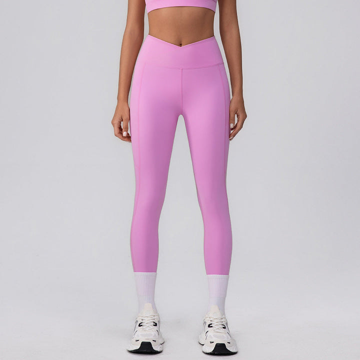 Seamless Quick Drying Yoga Pants Women V Arc Peach Sports Pants High Waist Hip Lift Fitness Trousers
