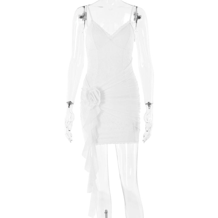 Arrival Dress Sexy Lace Stitching Mesh Camisole Backless Sheath Dress