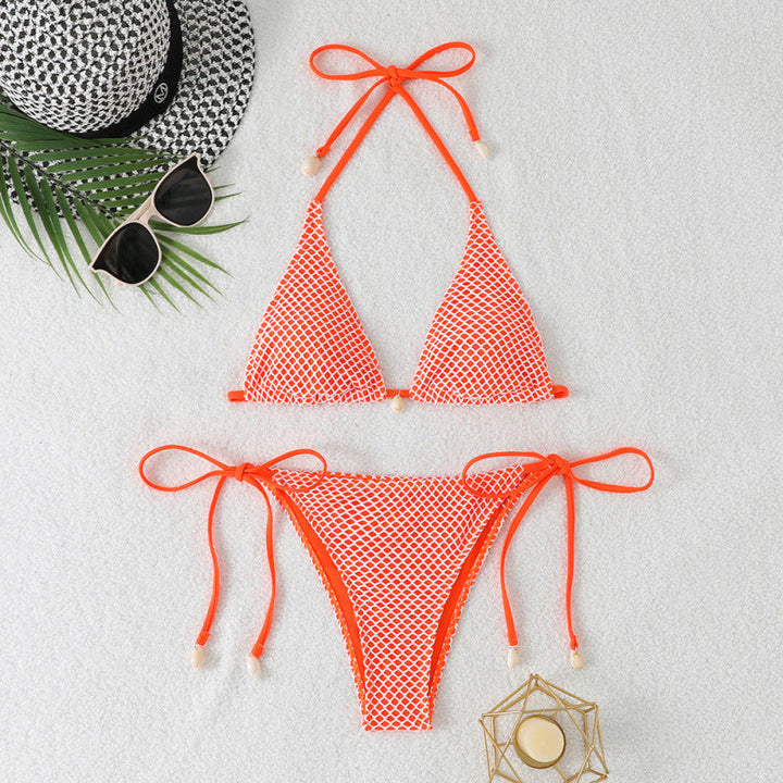 Swimsuit Women Split Sexy Net Beach Three Point Bikini Swimsuit