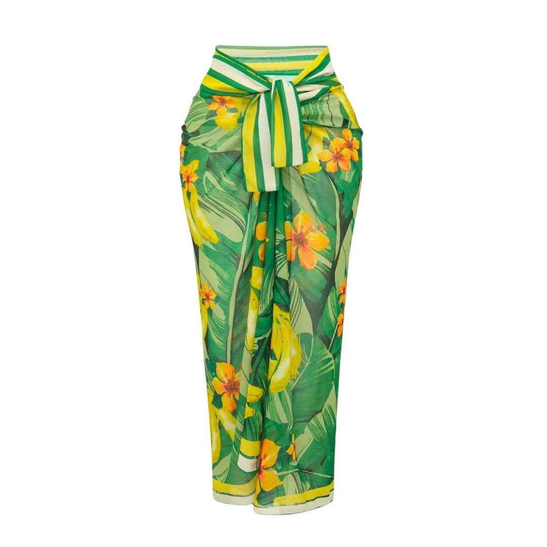 Swimsuit Green One Shoulder Ruffled Design One Piece Swimsuit Women