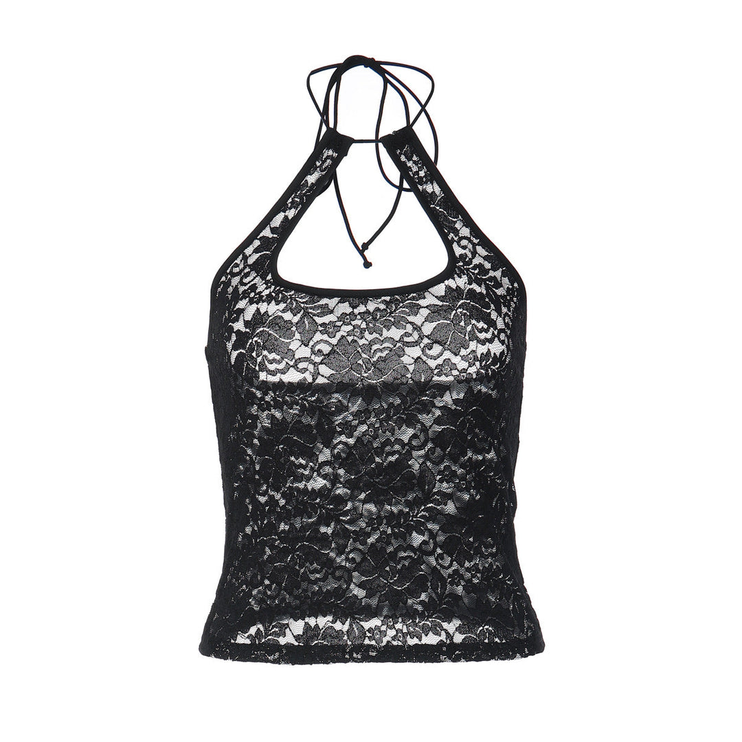 Summer Sexy Lace Halter All Match Backless Vest Top Women