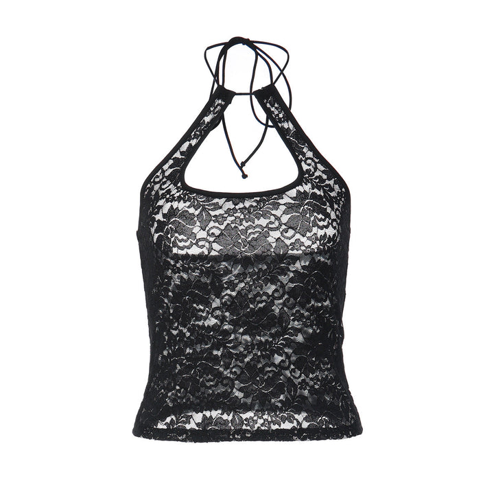 Summer Sexy Lace Halter All Match Backless Vest Top Women