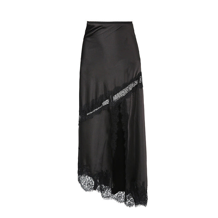 Summer Lace Split Skirt Women Elegant Skirt