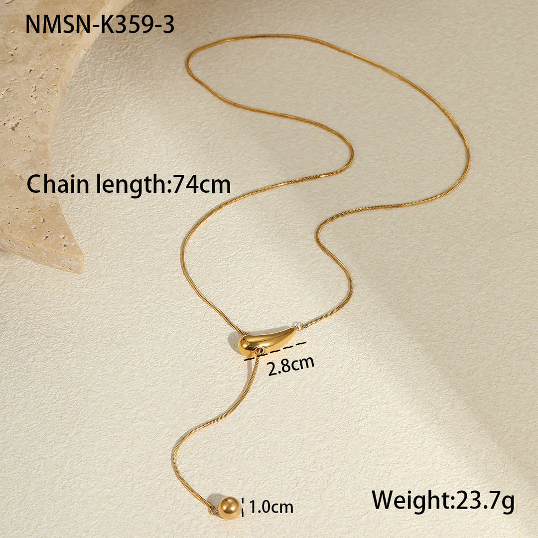 Titanium Steel Snake Bones Chain Non Fading Stainless Steel Necklace Gold Plated Light Luxury Design Long Y Shaped Chain