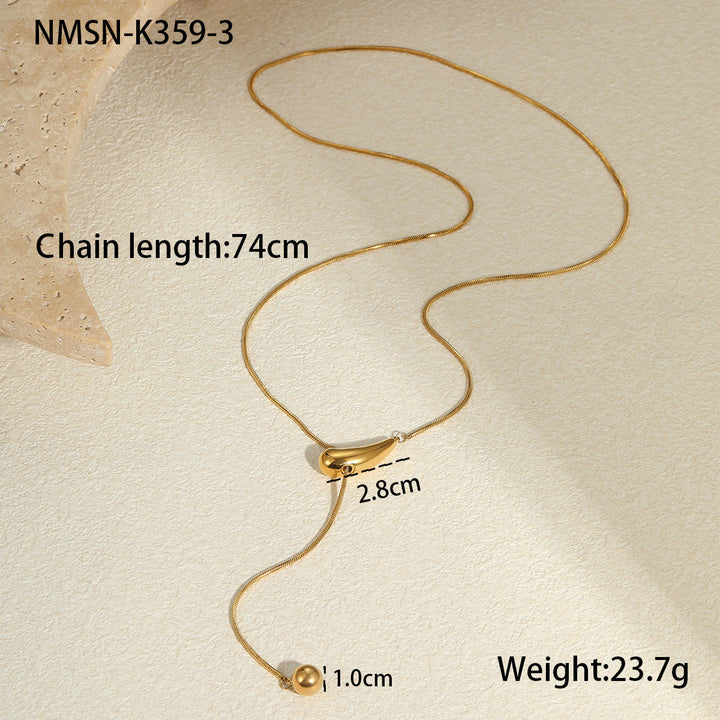 Titanium Steel Snake Bones Chain Non Fading Stainless Steel Necklace Gold Plated Light Luxury Design Long Y Shaped Chain