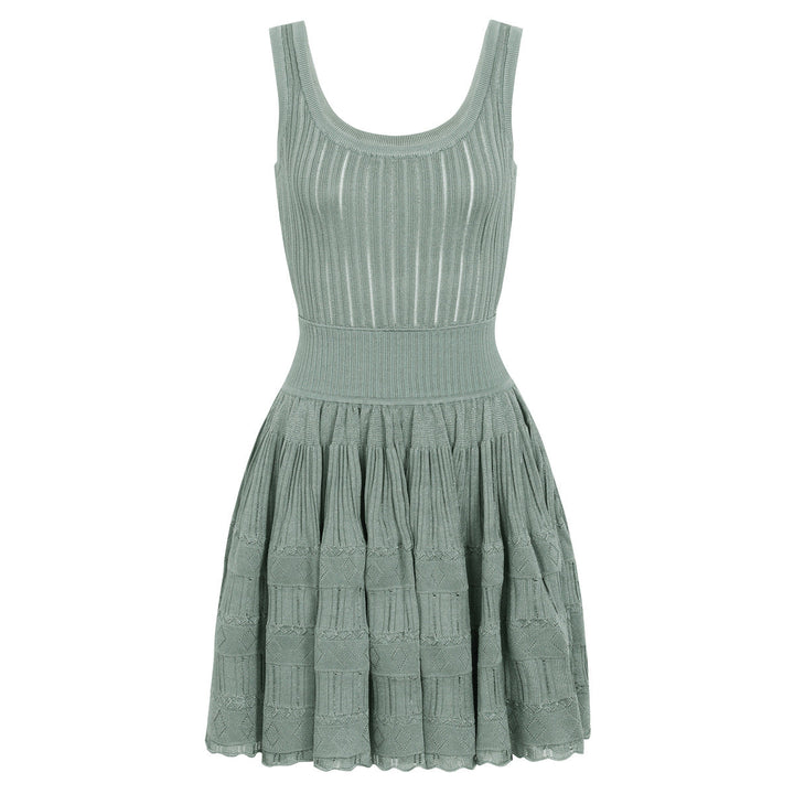 Summer Socialite Internet Celebrity Fashionable Knitted Dark Pattern Sleeveless Vest Dress