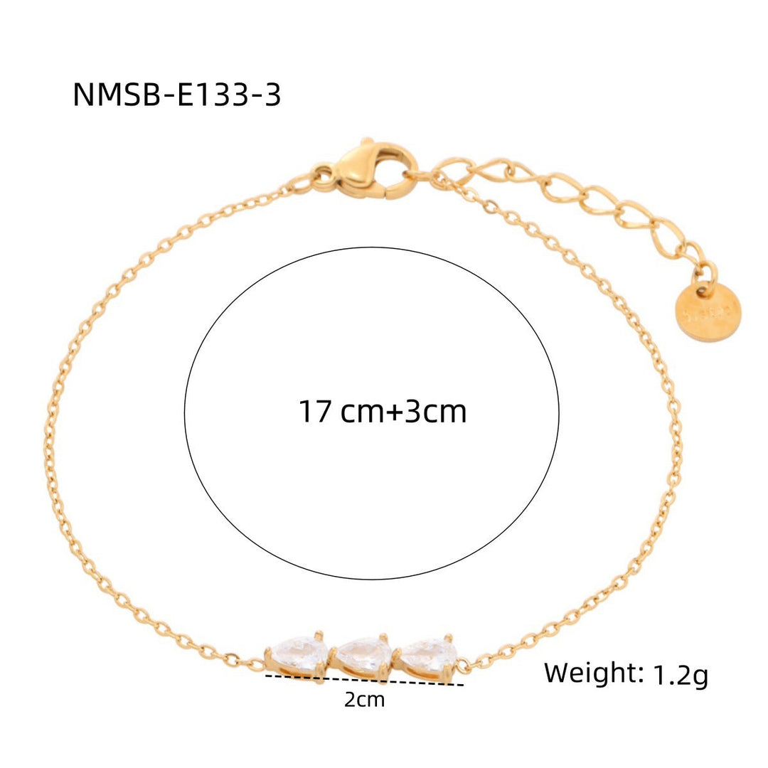 Heart Shape Diamond Titanium Steel Bracelets Women Non Fading Wild Stainless Steel Ornament