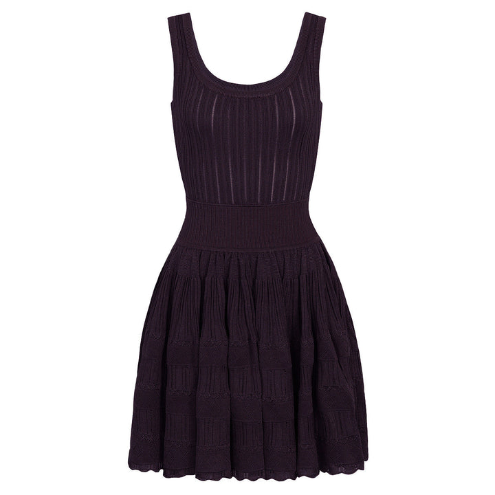 Summer Socialite Internet Celebrity Fashionable Knitted Dark Pattern Sleeveless Vest Dress