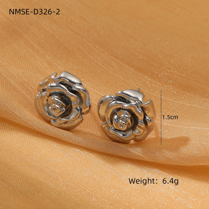French Retro Titanium Steel Pearl Hearth Shaped Earrings Arrival Wild High Grade Stainless Steel Earrings Earrings