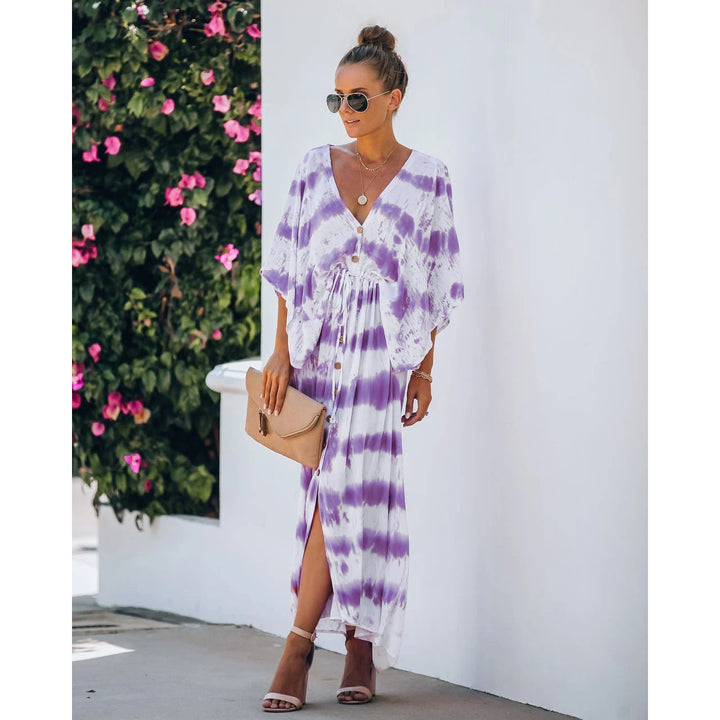 Spring Summer Lace Tie Dye Loose Dress Home Casual Dress