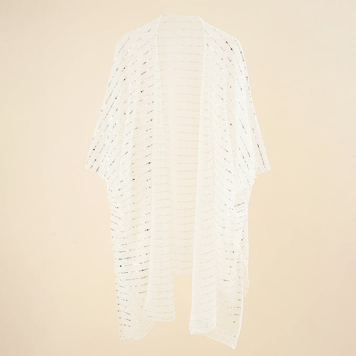 Sequ Solid Color Sun Protection Beach Seaside Holiday Sun Protection Clothing Mid Length Blouse