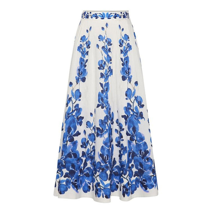 Printed High Grade High Waist Split Swimsuit Women Set Dress Bikini