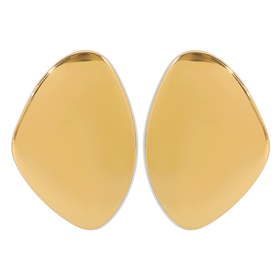 High Profile Retro Elegant Metal Geometry Stud Earrings Simple Personality Metal Alloy Earrings Women