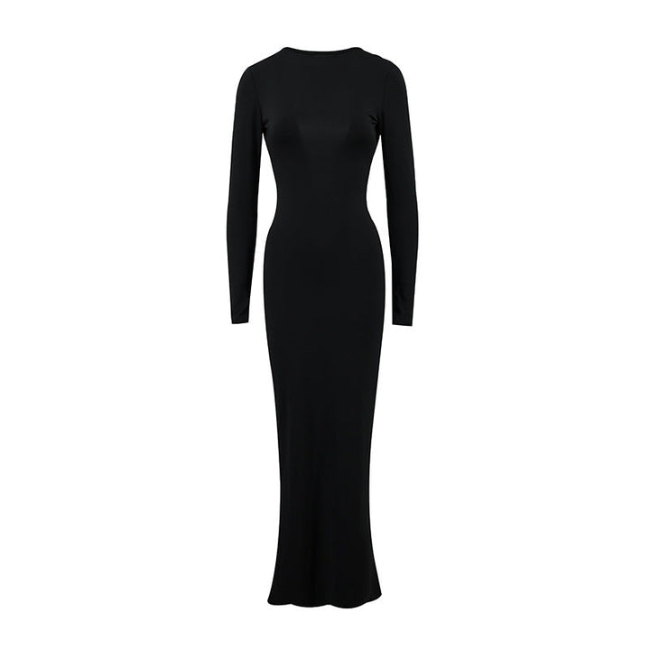 Slim Fit Long Sleeve Backless Sexy Hip Bag Dress