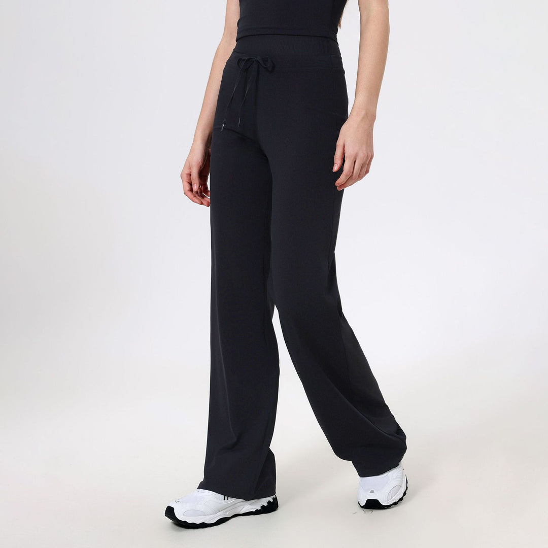 High Waist Thread Belly Contracting Sports Loose Straight Leg Trousers Women Quick Drying Running Thin Fitness Pant Belt Nude Feel Yoga Pants
