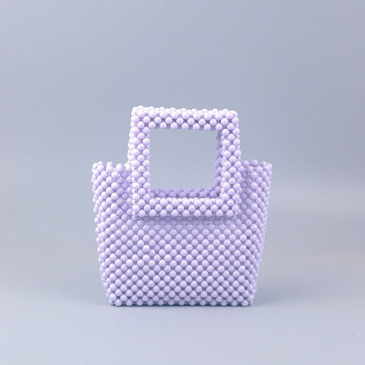 Popular Acrylic Hand Woven Color Square Clutch High Quality Lightweight Ladies Bag