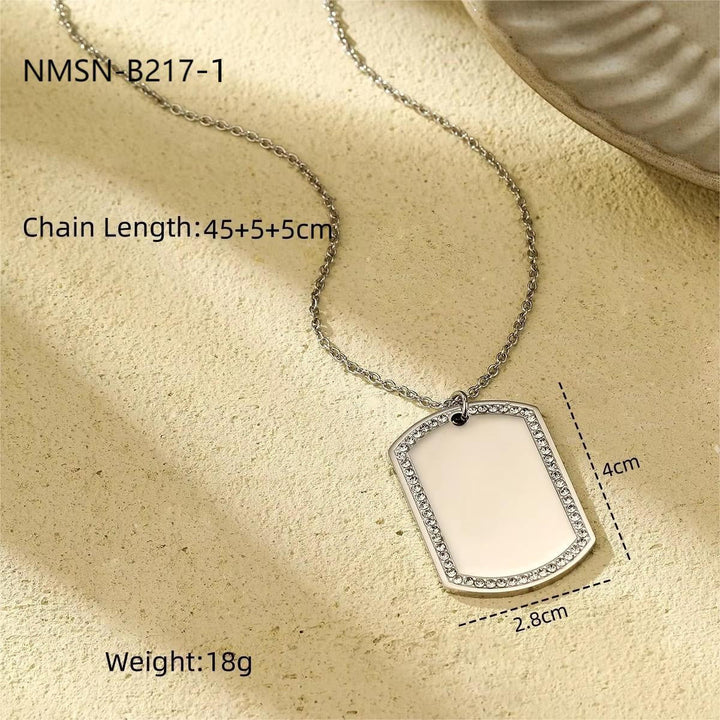 Lettering Private Exclusive Stainless Steel Necklace Special Interest Inlaid Zircon Titanium Steel Embellished