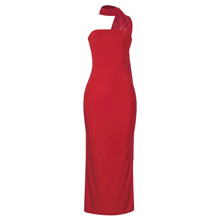 Spring Niche Sexy Tube Top Tight Halter Sheath Dress Cocktail Party Catwalk