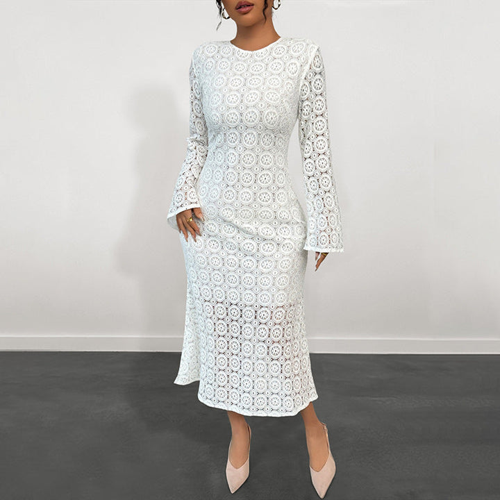 Autumn Elegant Lace Slim Fishtail Dress Women
