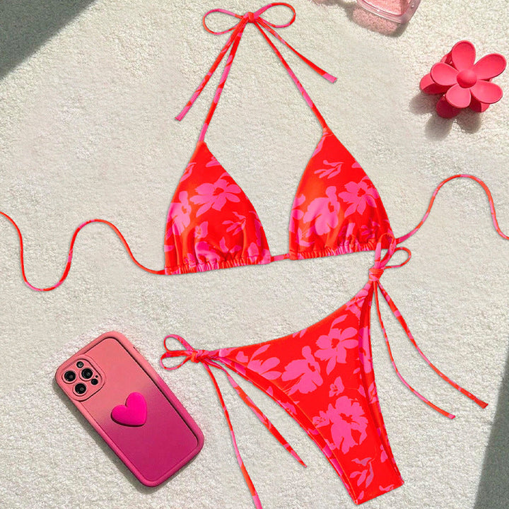 Bikini Small Chest Swimsuit Women Sexy Bikini Halter Strap Strap Swimsuit