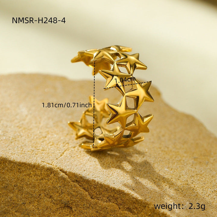 Geometric Abstract Irregular Asymmetric Titanium Steel Ring High Grade Open Stainless Steel Ring