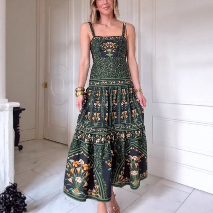 Summer Sexy Printing Positioning Sling Dress Women