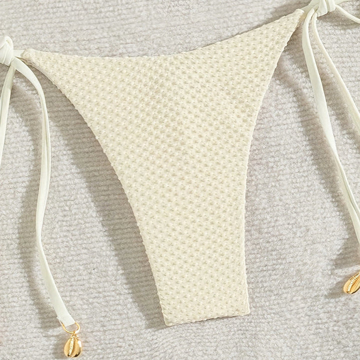 Solid Color Tied Bikini Split Swimsuit Women Beach Spring Swimsuit Bikini