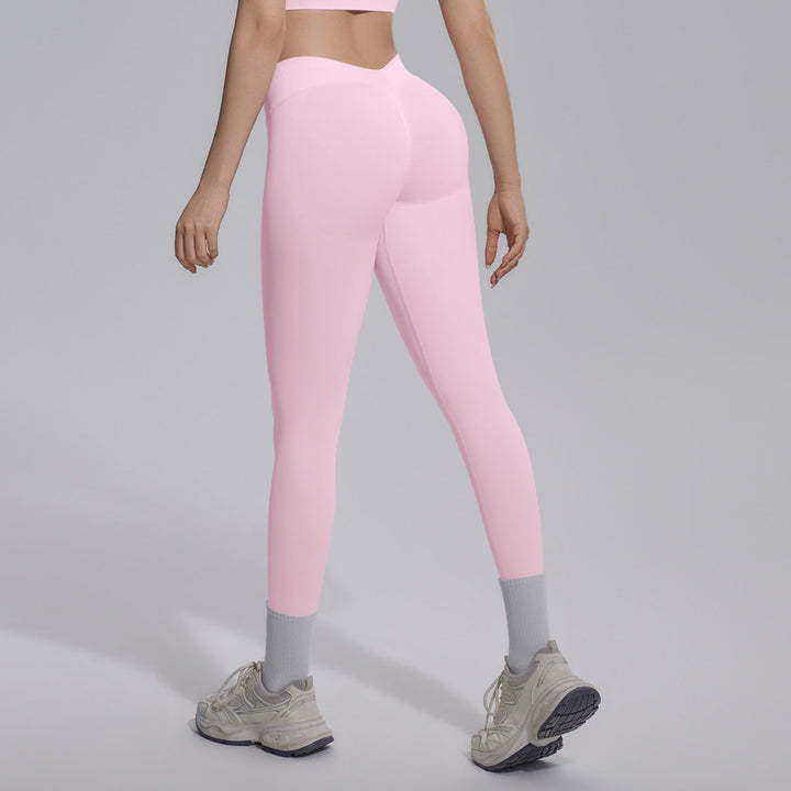 Peach Hip Seamless Knitted Yoga Pants V Skinny Slimming Running Sports Quick Drying Fitness Trousers
