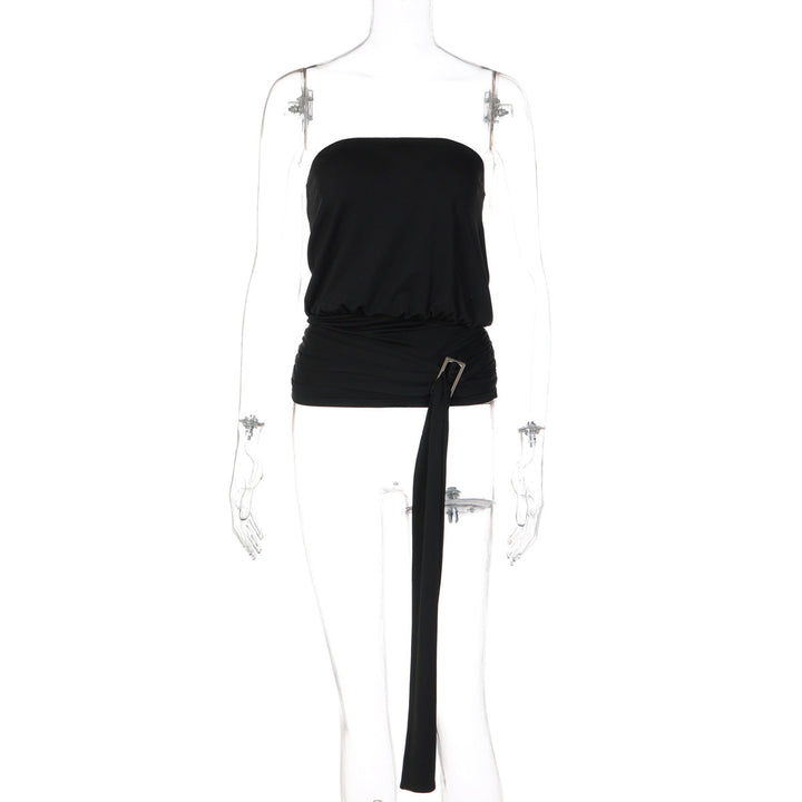 Sexy Tube Top Women Summer Sexy Slim Waist Ribbon Top Women