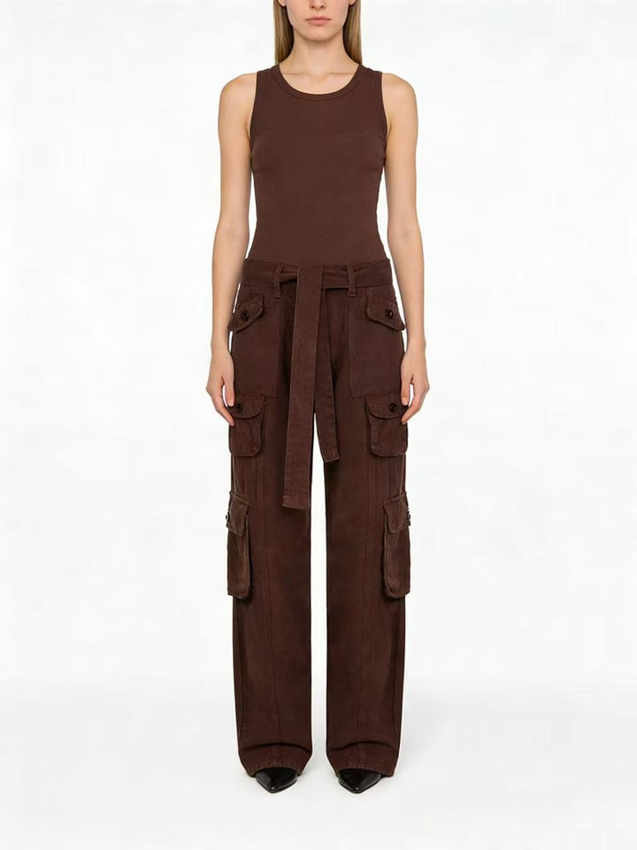 Sexy Loose Oversized Pants Wide Leg Pants Straight Retro Workwear Women Jeans