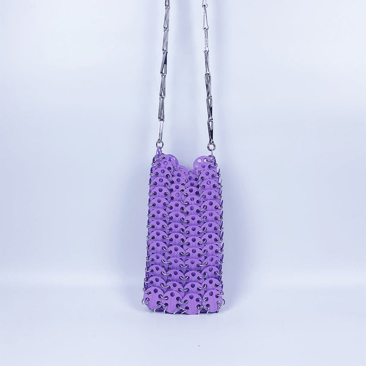 Metal Gold Sequ DIY Handmade Mobile Phone Lipstick Messenger Bag Niche Bag Women