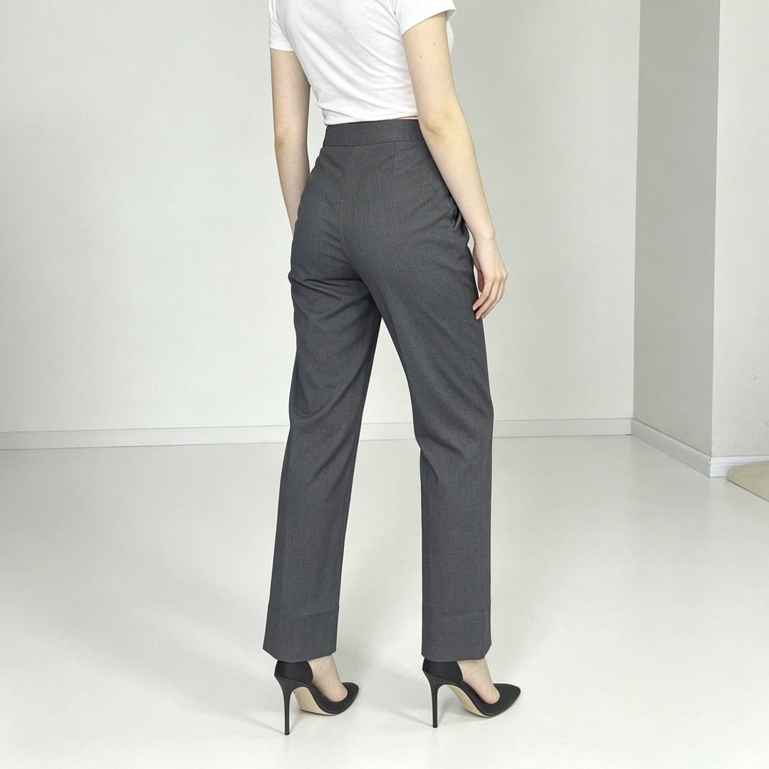 Pants Elegant All Matching Elastic Waistband Stretch Pocket Work Pant Women Office Casual Pants