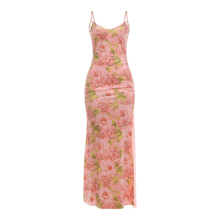 Summer Women Clothing Pure Want to Waist Printing Slip Dress Women