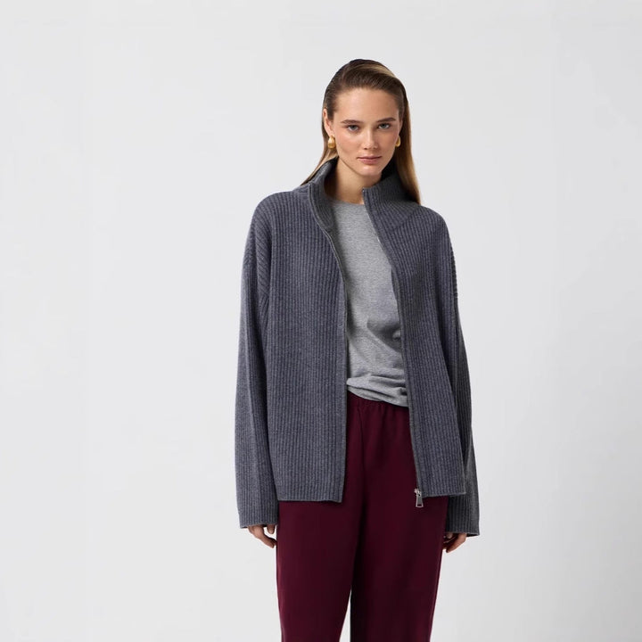 Sweater Autumn Winter Half High Collar Wool Zipper Cardigan Sweaters Coat