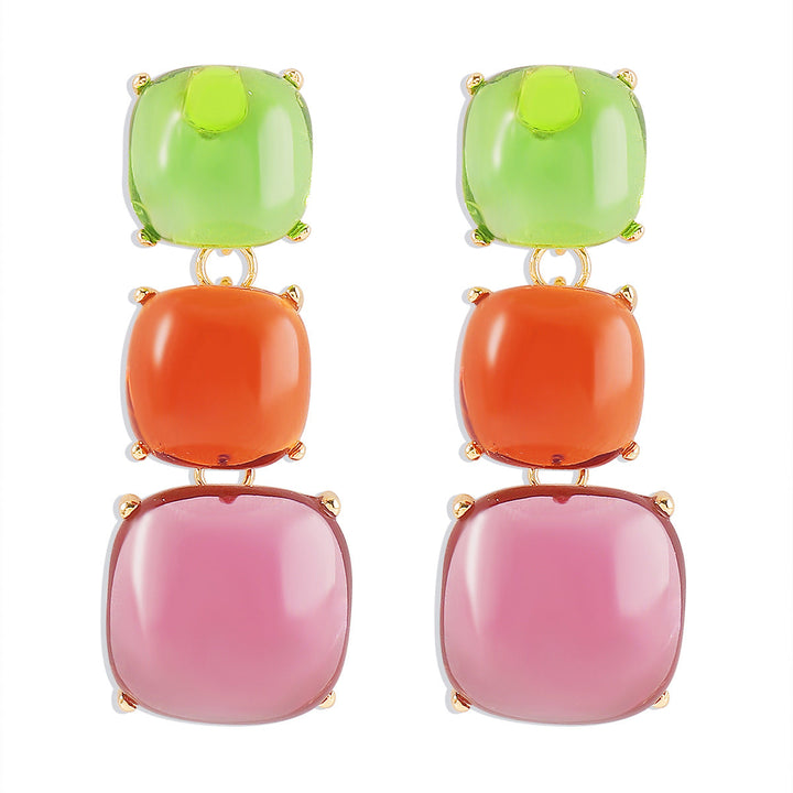 Ornament Personality Magazine Alloy Rhinestone Necklace Earrings for Women