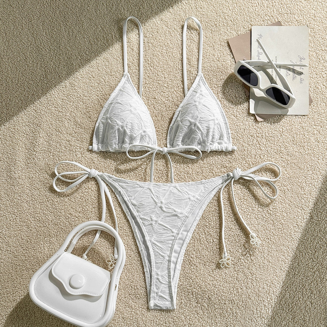 Sexy Halter Lace up Swimsuit Women Two Piece Bikini Bikini Swimsuit