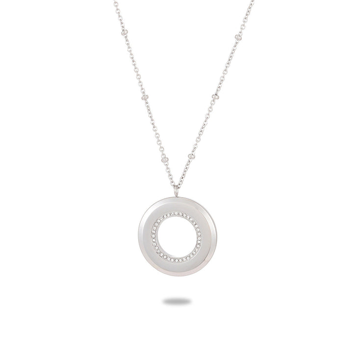 Lettering Private Exclusive Stainless Steel Necklace Special Interest Inlaid Zircon Titanium Steel Embellished