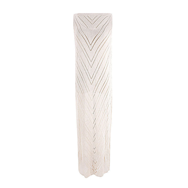 Sexy Backless Dress Solid Color Knitted Vest Maxi Dress Beach Sun Protection Swimsuit Outwear Blouse Crochet hook
