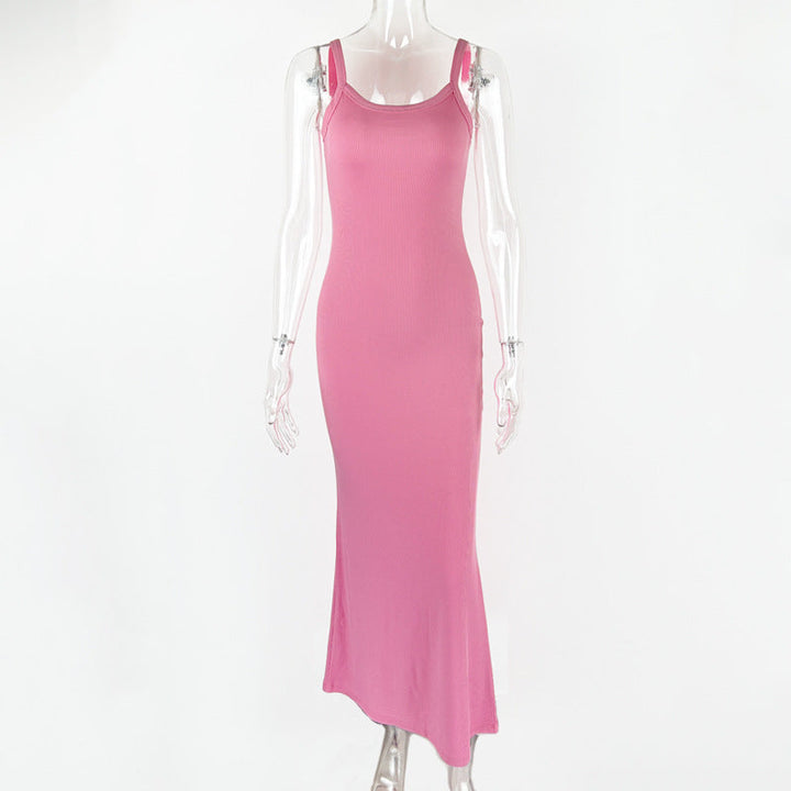 Summer Women Clothing Sexy Slim Fit Drape Sunken Stripe Strap Dress