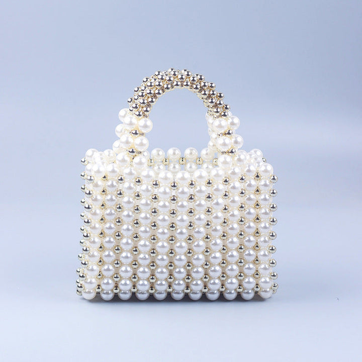 14cm Pearl Stitching 8cm Acrylic Beads Handmade Beaded DIY Women Handbag
