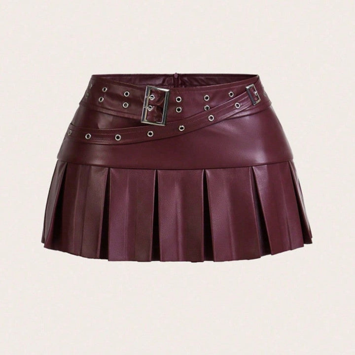 Women Sexy Zipper Pleated Skirt