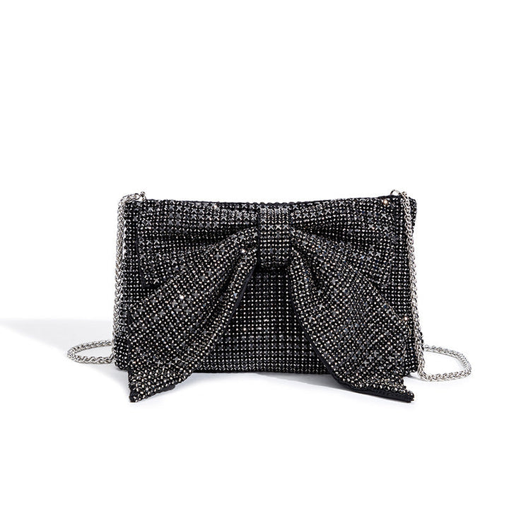 Bow Crystal Women Diamond King Diamond Evening Bag Full Diamond Dinner Cheongsam Crossbody Chain Bag